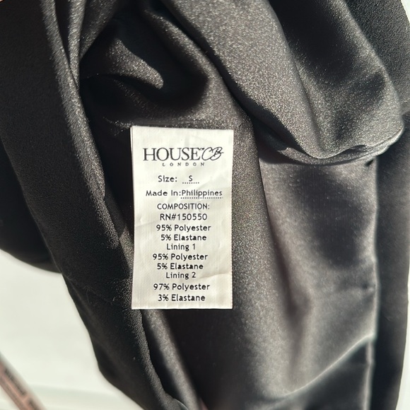 House of‎ CB Gloriana Black Crystal Trim Mini Dress Size Small. NEW. LBD - Picture 7 of 7